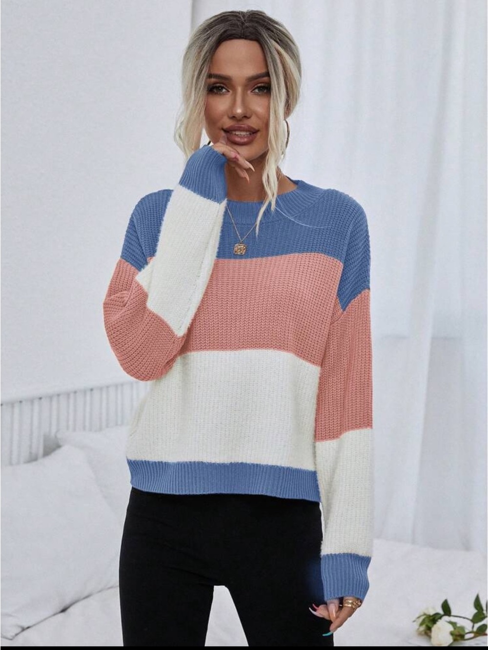 SHEIN Colorblock Sweater - Picture 4 of 4